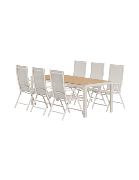 Matgrupp Break med Break matstolar, 205 × 90 cm