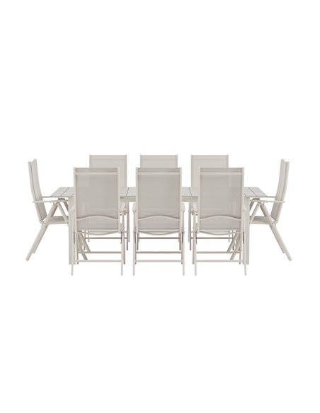 Matgrupp Levels med Break matstolar, 229 × 100 cm