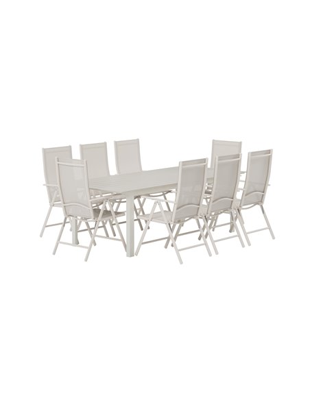 Matgrupp Levels med Break matstolar, 229 × 100 cm
