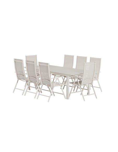 Matgrupp Levels med Break matstolar, 229 × 100 cm