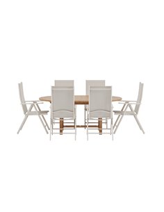 Matgrupp Kenya med Break matstolar, 180 × 120 cm