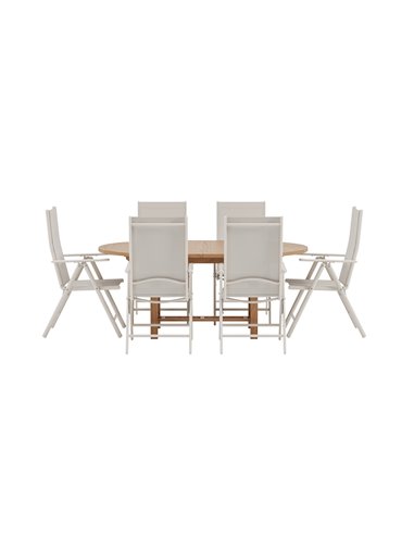 Matgrupp Kenya med Break matstolar, 180 × 120 cm