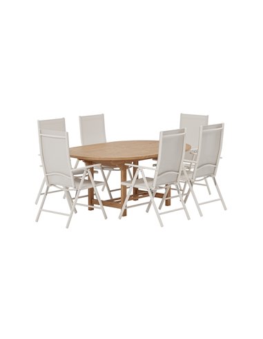 Matgrupp Kenya med Break matstolar, 180 × 120 cm