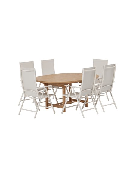 Matgrupp Kenya med Break matstolar, 180 × 120 cm