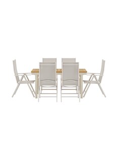 Matgrupp Panama med Break matstolar, 160 × 90 cm