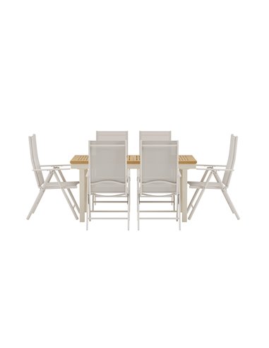 Matgrupp Panama med Break matstolar, 160 × 90 cm
