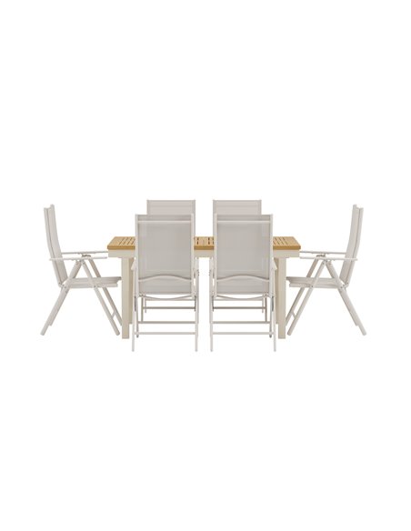 Matgrupp Panama med Break matstolar, 160 × 90 cm