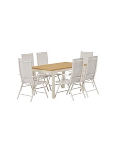 Matgrupp Panama med Break matstolar, 160 × 90 cm 2