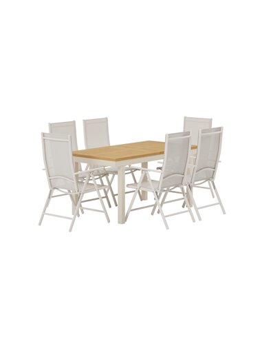 Matgrupp Panama med Break matstolar, 160 × 90 cm