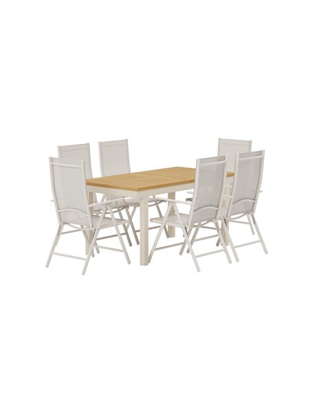 Matgrupp Panama med Break matstolar, 160 × 90 cm
