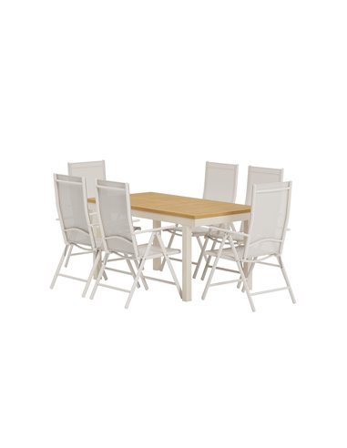 Matgrupp Panama med Break matstolar, 160 × 90 cm