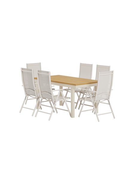 Matgrupp Panama med Break matstolar, 160 × 90 cm