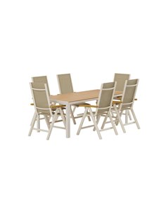 Matgrupp Break med Panama matstolar, 205 × 90 cm 2
