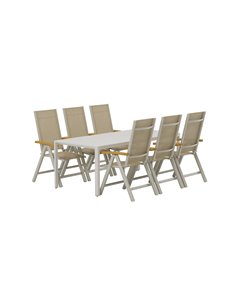 Matgrupp Giardini med Panama matstolar, 200 × 90 cm 2