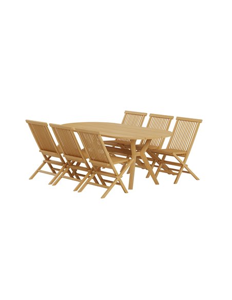 Matgrupp Kenya med Kenya matstolar, 200 × 90 cm
