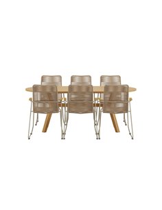 Matgrupp Kenya med Bois matstolar, 200 × 90 cm