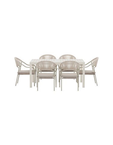 Matgrupp Capo med Paros matstolar, 160 × 100 cm