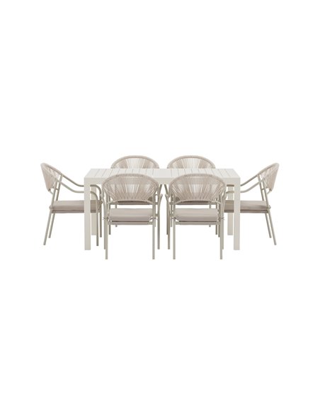 Matgrupp Capo med Paros matstolar, 160 × 100 cm