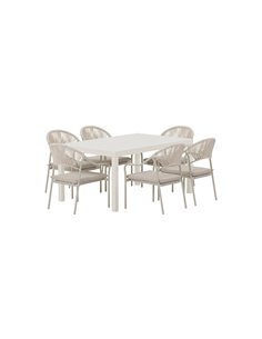 Matgrupp Capo med Paros matstolar, 160 × 100 cm 2
