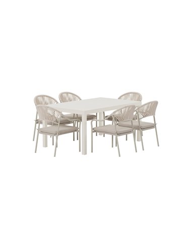 Matgrupp Capo med Paros matstolar, 160 × 100 cm
