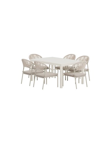 Matgrupp Capo med Paros matstolar, 160 × 100 cm
