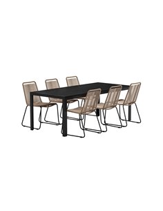 Matgrupp Mirko med Lindos matstolar, 205 × 90 cm 2