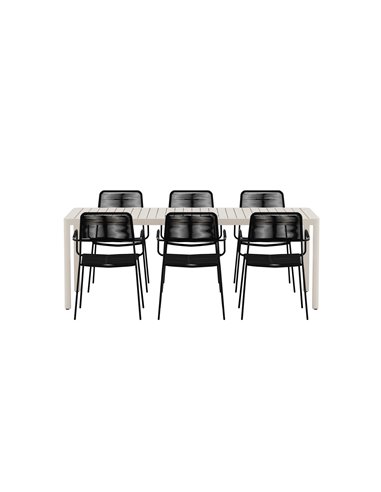 Matgrupp Giardini med Lindos matstolar, 200 × 90 cm