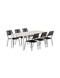 Matgrupp Giardini med Lindos matstolar, 200 × 90 cm 2