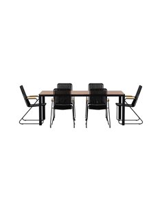 Matgrupp Bois med Bois matstolar, 205 × 90 cm
