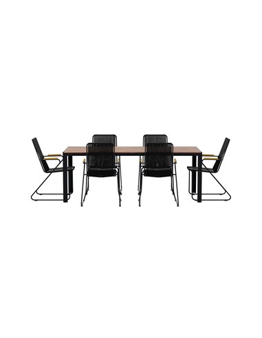 Matgrupp Bois med Bois matstolar, 205 × 90 cm