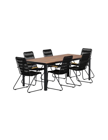 Matgrupp Bois med Bois matstolar, 205 × 90 cm