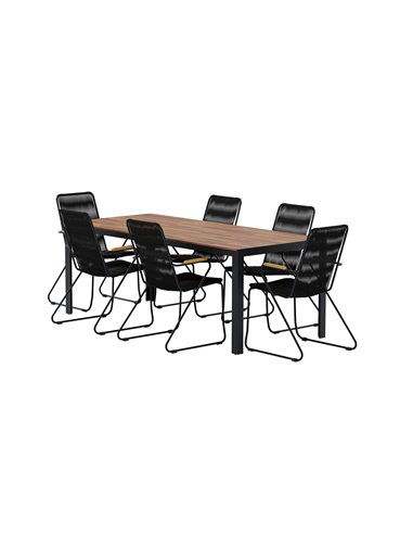 Matgrupp Bois med Bois matstolar, 205 × 90 cm