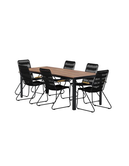 Matgrupp Bois med Bois matstolar, 205 × 90 cm