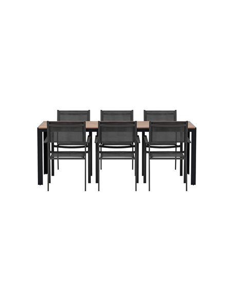 Matgrupp Bois med Copacabana matstolar, 205 × 90 cm