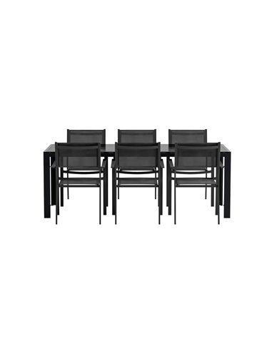 Matgrupp Break med Copacabana matstolar, 205 × 90 cm