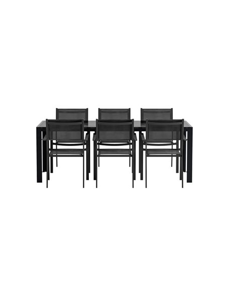 Matgrupp Break med Copacabana matstolar, 205 × 90 cm