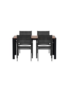 Matgrupp Break med Copacabana matstolar, 150 × 90 cm