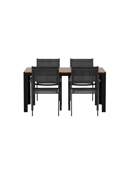 Matgrupp Break med Copacabana matstolar, 150 × 90 cm