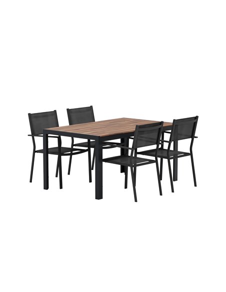 Matgrupp Break med Copacabana matstolar, 150 × 90 cm