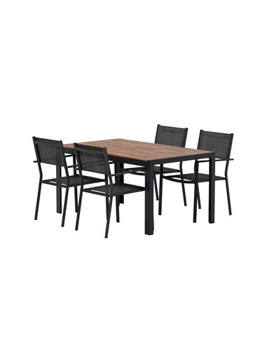 Matgrupp Break med Copacabana matstolar, 150 × 90 cm