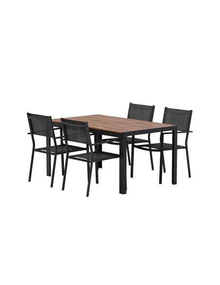 Matgrupp Break med Copacabana matstolar, 150 × 90 cm