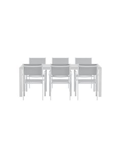 Matgrupp Break med Copacabana matstolar, 205 × 90 cm