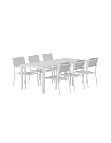 Matgrupp Break med Copacabana matstolar, 205 × 90 cm