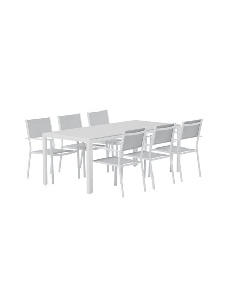 Matgrupp Break med Copacabana matstolar, 205 × 90 cm