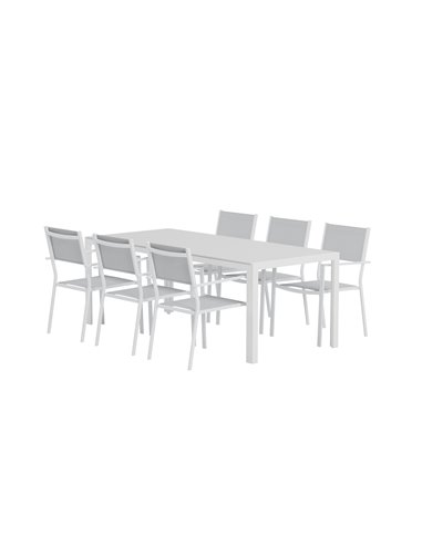 Matgrupp Break med Copacabana matstolar, 205 × 90 cm