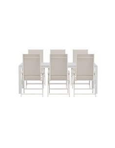 Matgrupp Break med Levanzo matstolar, 205 × 90 cm