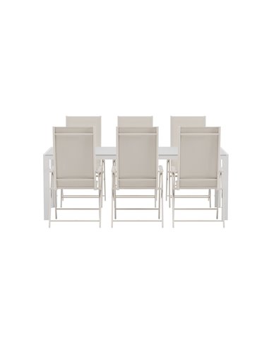 Matgrupp Break med Levanzo matstolar, 205 × 90 cm