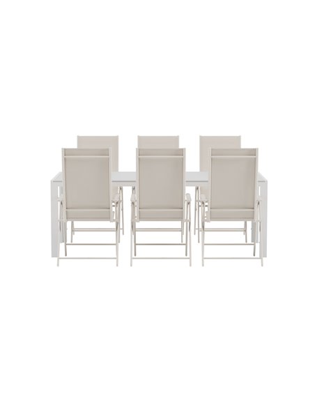 Matgrupp Break med Levanzo matstolar, 205 × 90 cm