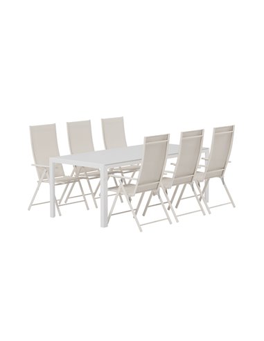 Matgrupp Break med Levanzo matstolar, 205 × 90 cm
