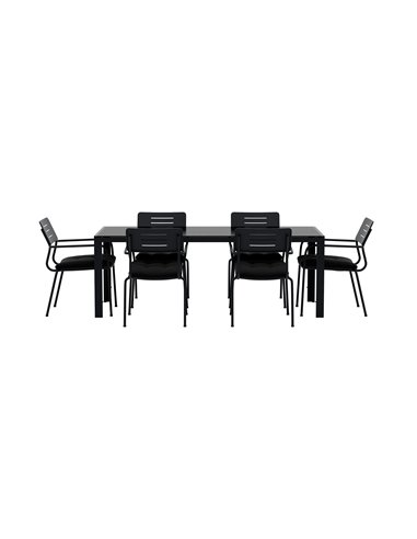 Matgrupp Break med Nicke matstolar, 205 × 90 cm